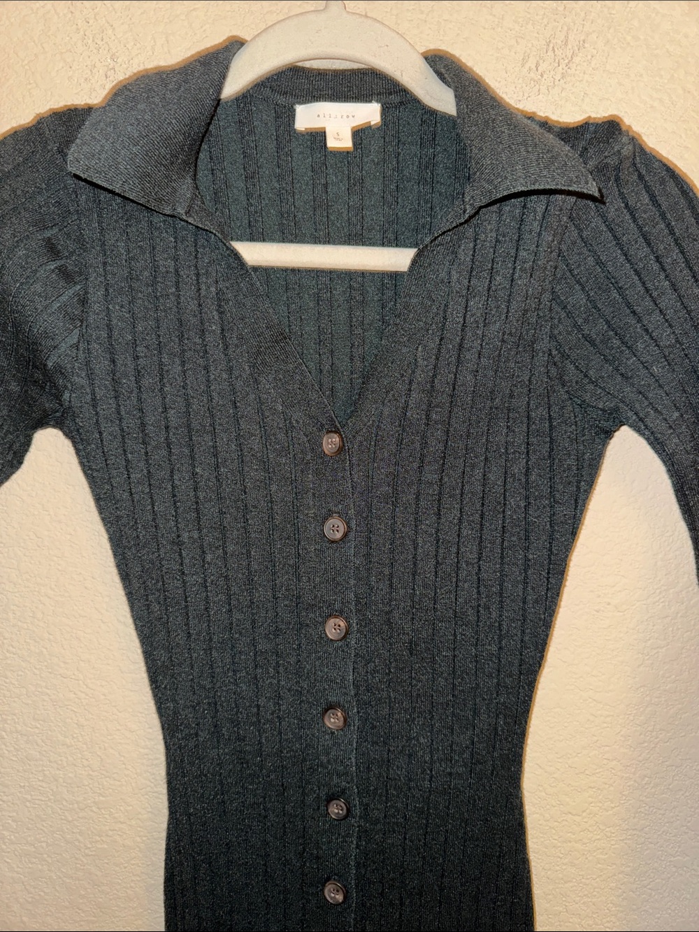 All Row Ribbed Collar‎ Dress Size Small - Picture 3 of 9